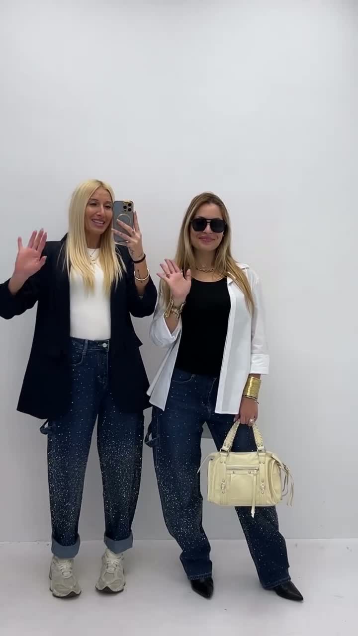 jeans elasticizzato brooklyn strass